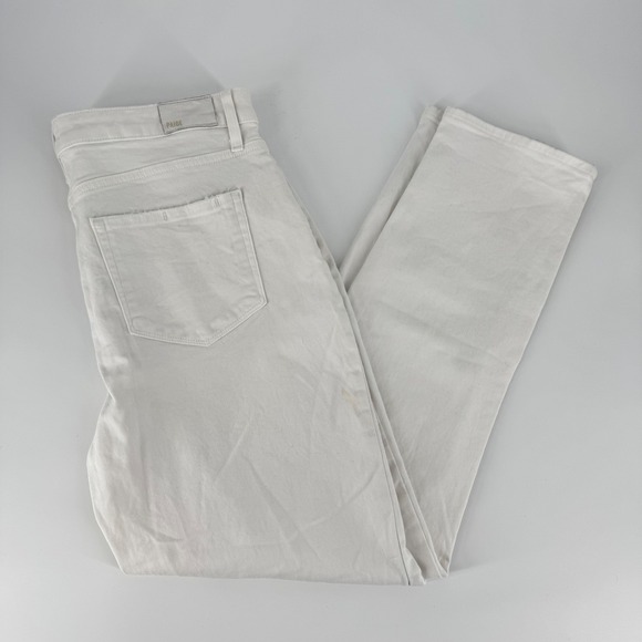 PAIGE Denim - PAIGE Sarah Slim White Jeans‎ Women's Size 32 Distressed Stretch Denim